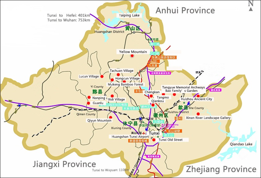 Huangshan Attraction Map.jpg