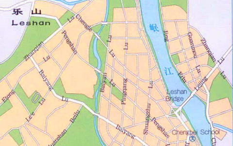 Leshan City and Leshan Buddha Map