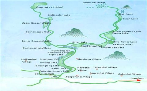 Jiuzhaigou Tourist Map