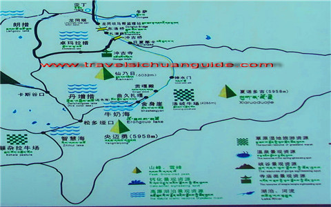 Yading Nature Reserve Tour Map