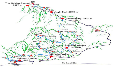 Emeishan Tourist Map